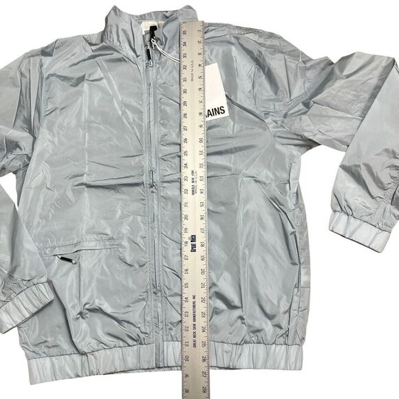RAINS‎ Track Jacket WMNS M Blue Lightweight Sky 18900 Interior Pockets Nylon Zip - Picture 3 of 13